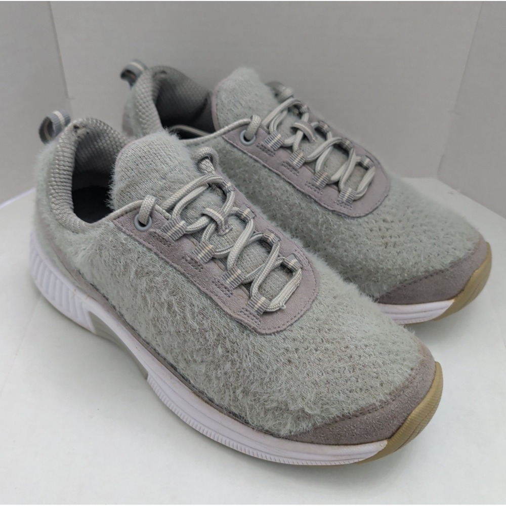 Orthofeet Women Size 6.5 989 Gray Wool Lace Up Sneakers Shoes Comfort